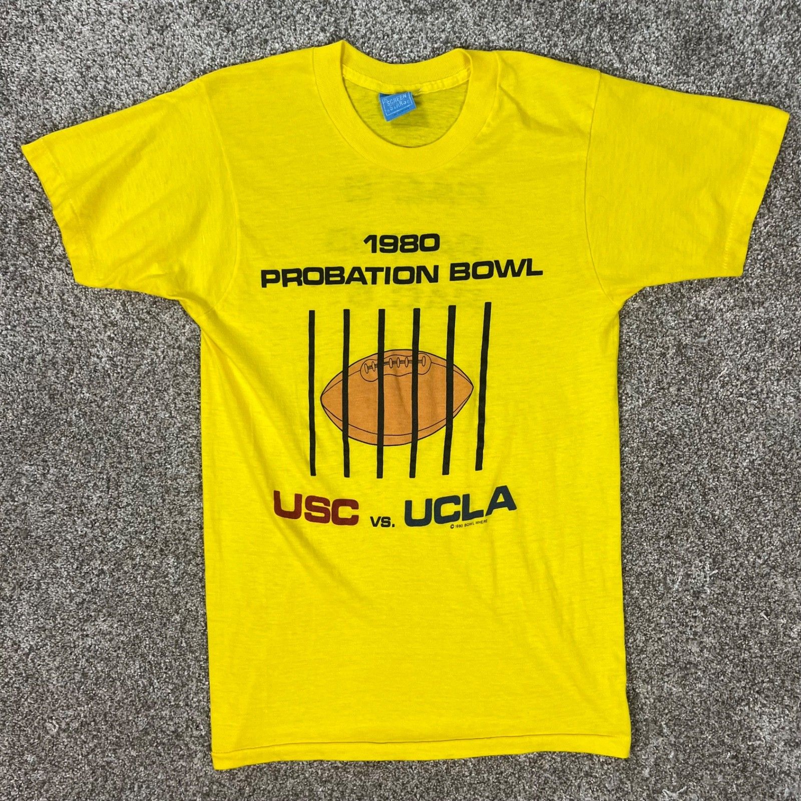 Vintage 1980 Ncaa Football Probation Bowl Ucla Usc Shirt Tee Single Stitch